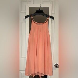 Mini Peach Chiffon Dress